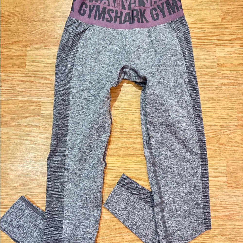 Gymshark Heather Gray and Purple Leggings